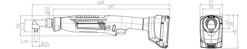 Bild der Produktabmessungen, X-Acto, Power tool, Cordless, Drill, Impact drill