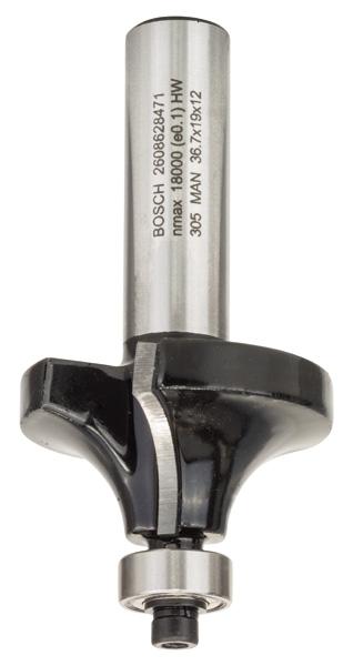 Bosch Abrundfräser, 12 mm, R1 12 mm, L 19 mm, G 70 mm
