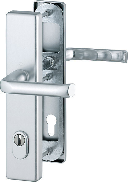 HOPPE Schutz-Drückergarnitur London mit Langschild 113/2222ZA/2210, 10/92 mm, Aluminium