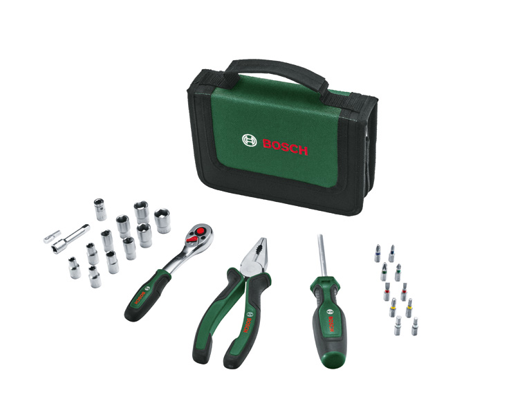 Produktbild, werkzeugset, schraubendreher, zangen, nutzset, boschs