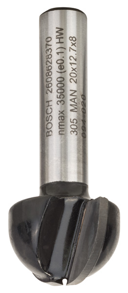 Bosch Hohlkehlfräser, 8 mm, R1 10 mm, D 20 mm, L 12,4 mm, G 46 mm
