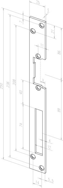 Flachschließblech effeff für Türöffner 010, Stahl