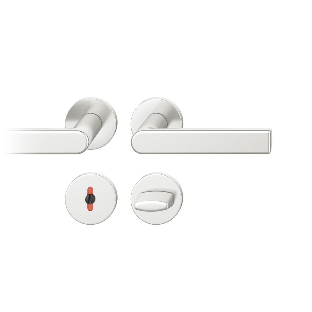 FSB Drückergarnitur mit Rosetten 12 1244, ASL, rund, VK 7 mm, mit Nocken, Aluminium