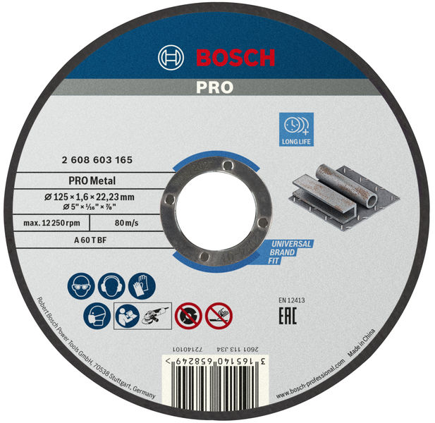 Bosch PRO Metal Trennscheibe, 125 x 1,6 x 22,23 mm