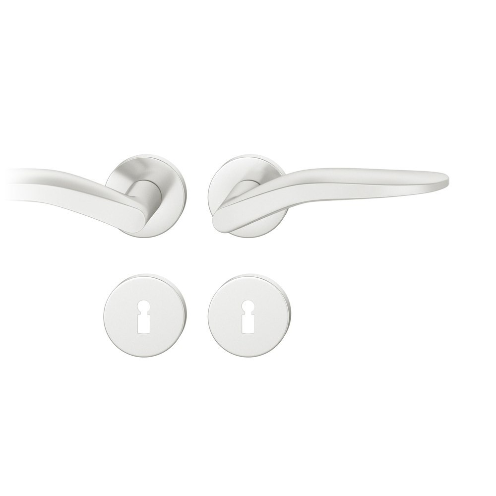 FSB Drückergarnitur mit Rosetten 12 1230, ASL, rund, VK 8,5 mm, mit Nocken, Aluminium