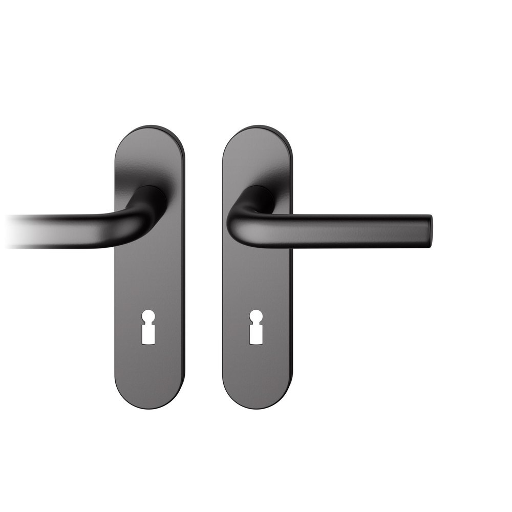 FSB Drückergarnitur mit Kurzschild 12 1075, VK 8, oval, mit Nocken, Aluminium