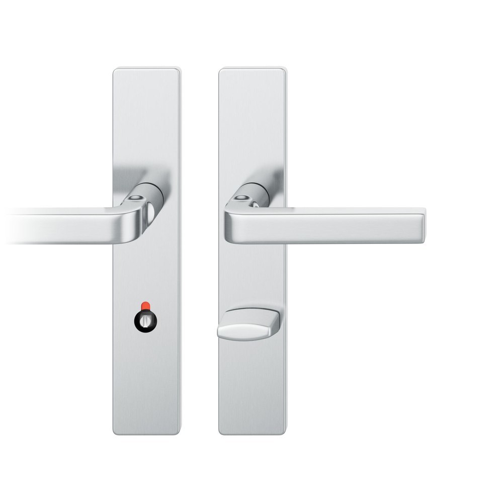 FSB Drückergarnitur mit Langschild 72 1004, eckig, Edelstahl