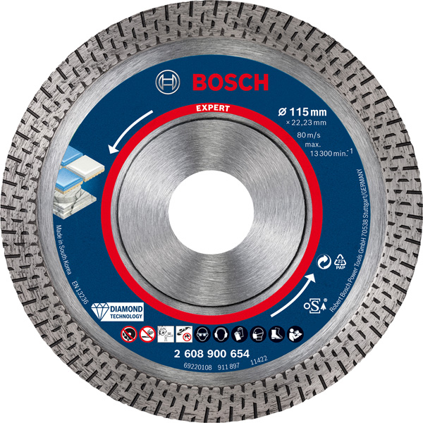 Bosch EXPERT HardCeramic Diamanttrennscheiben, 115 x 22,23 x 1,4 x 10&nbsp;mm