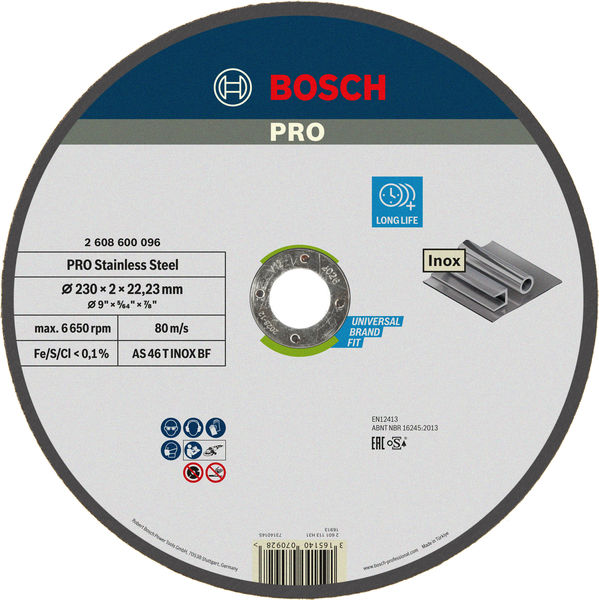 Bosch PRO Stainless Steel Trennscheibe, 230 x 2 x 22,23 mm