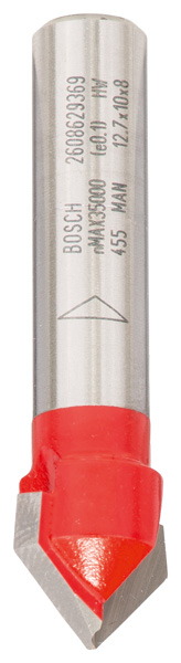 Bosch V-Nutfräser Expert for Wood, 8 mm, D 12,7 mm, L 10 mm, G 44,5 mm, 90°