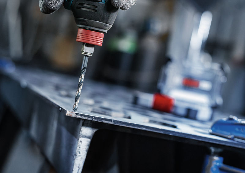 Detailbild, Bohrmaschine, Bohrer, Metallbearbeitung, Schraubarbeiten, Werkbank