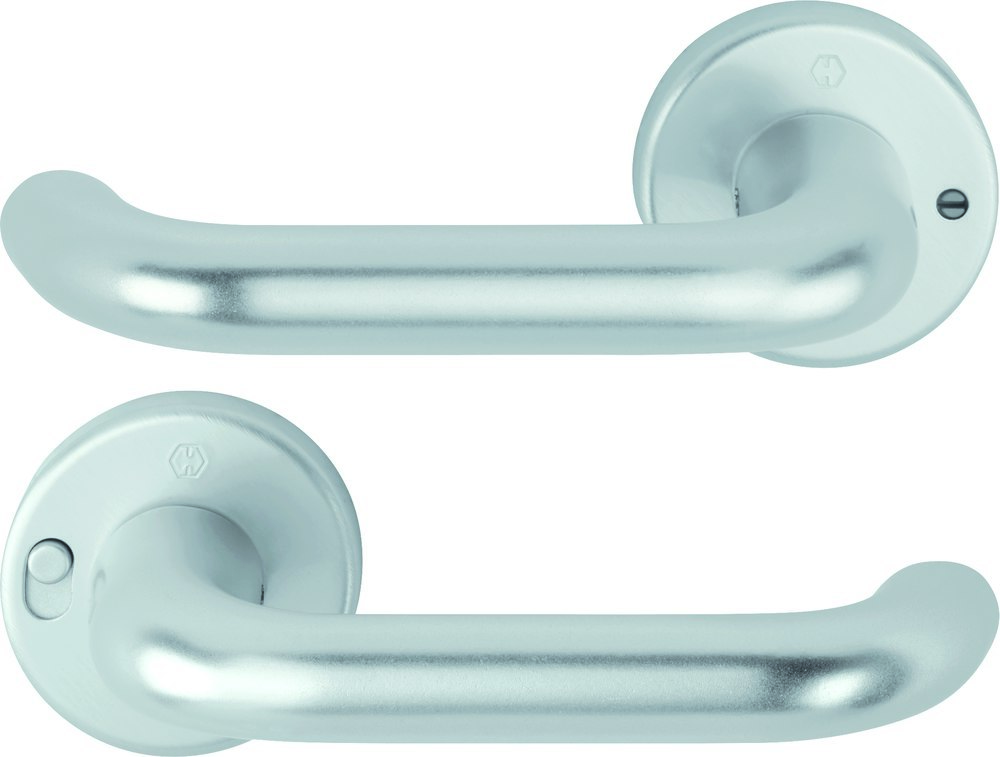 Türgriff, Türdrückerpaar, Metallgriff, Rundrohrgriff, Silberfarbig