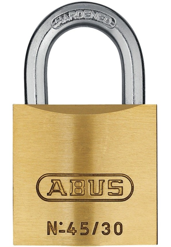 ABUS  Zylindervorhangschloss 45, doppelte Verriegelung, Messing massiv