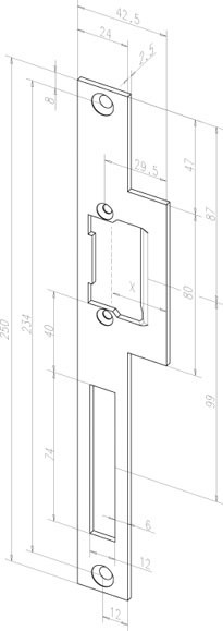 Lappenschließblech effeff für Türöffner 310, Edelstahl