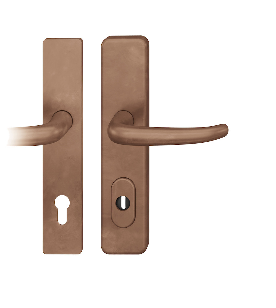 FSB FH Schutz-Drückergarnitur mit Langschild 73 7576, 15 mm, VK 9, Bronze