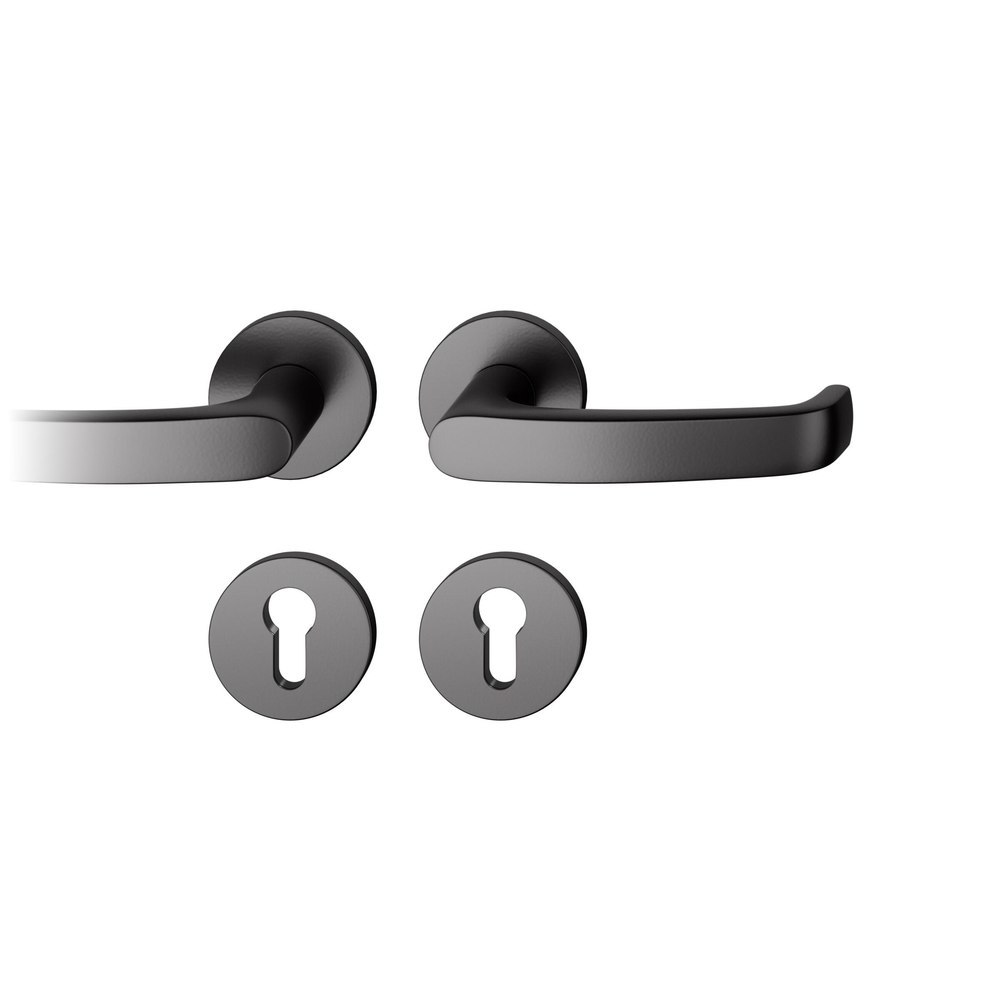 FSB Drückergarnitur mit Rosetten 12 1045, ASL, rund, VK 8,5 mm, mit Nocken, Aluminium