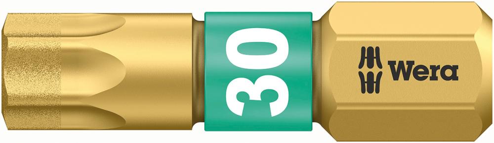 Bit für TORX-Schrauben 1/4", 25 mm lang, diamantbeschichtet mit Bi-Torsionsbereich, Wera