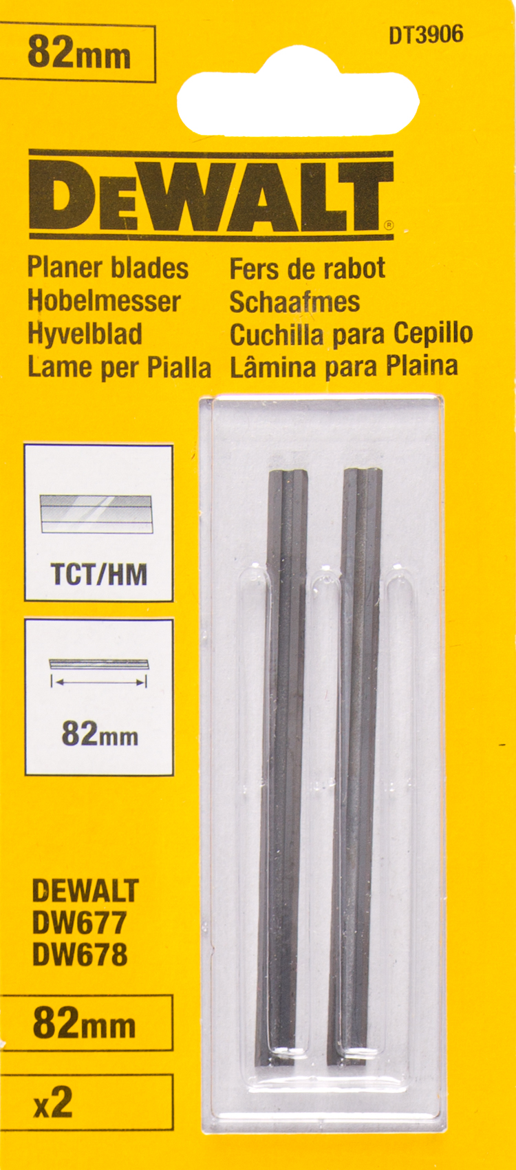 Hobelwendemesser DEWALT HM 82mm 2Stk