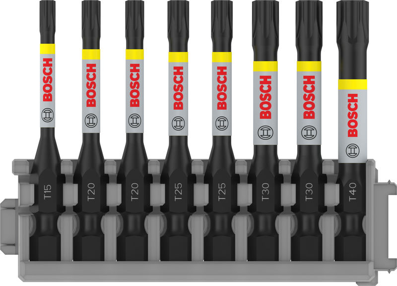 Bosch PRO Torx Impact Bit, T15, T20(x2), T25(x2), T30(x2), T40, 55&nbsp;mm, 8-tlg.
