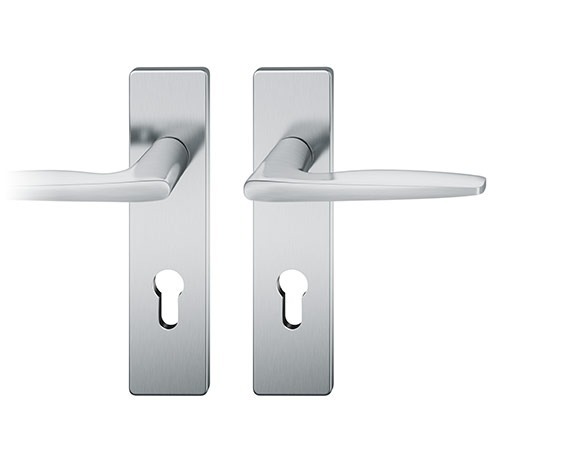 FSB Drückergarnitur mit Kurzschild 12 1058, VK 8, eckig, mit Nocken, Edelstahl