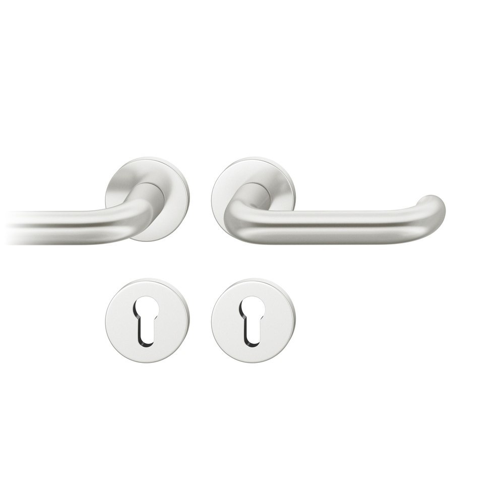 FSB Drückergarnitur mit Rosetten 12 1146, ASL, rund, VK 8 mm, mit Nocken, Aluminium