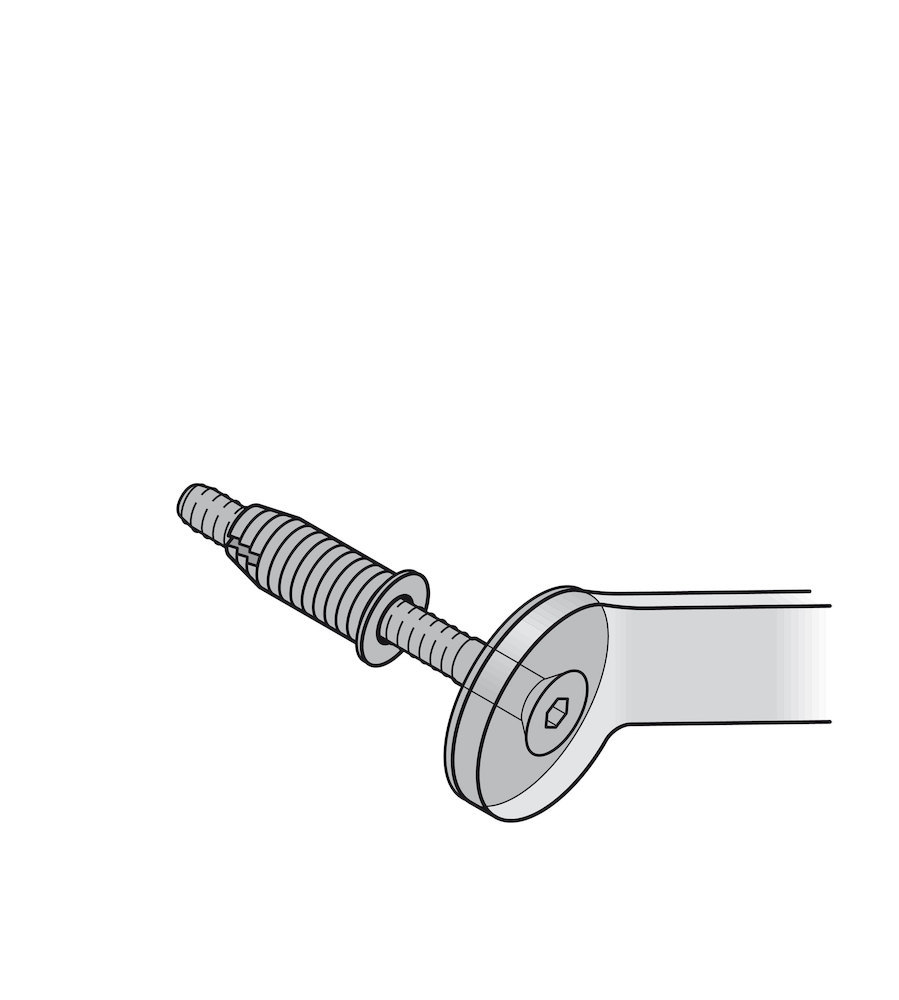 FSB Stoßgriff-Befestigung 05 0583, mit Gewindebuchse, für MHK-Türen, Edelstahl