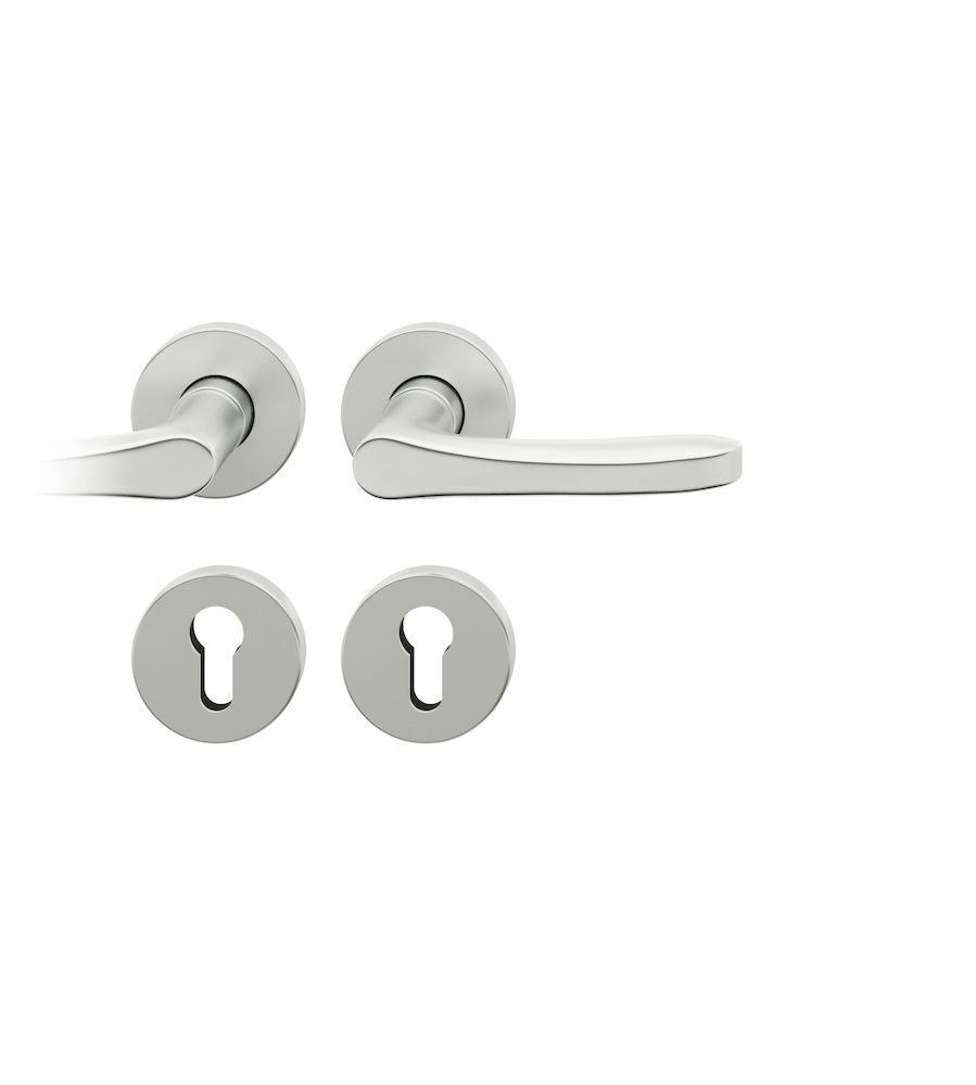 FSB Drückergarnitur mit Rosetten 12 1106, ASL, rund, VK 8,5 mm, mit Nocken, Aluminium