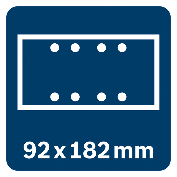 Symbol, dimensions, 92x182 mm, Punkte, Platte, Rechteck