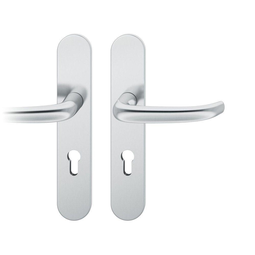 FSB FH Drückergarnitur mit Langschild 79 1053, oval, AGL3, Edelstahl