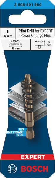 Produktbild Verpackung, Pilotbohrer, HSS-Co, Bohrer, Spiralrippe, Spiralfeder