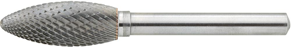 Hartmetall-Frässtift mit 6-mm-Schaft, Flammenform B, Zahnung C