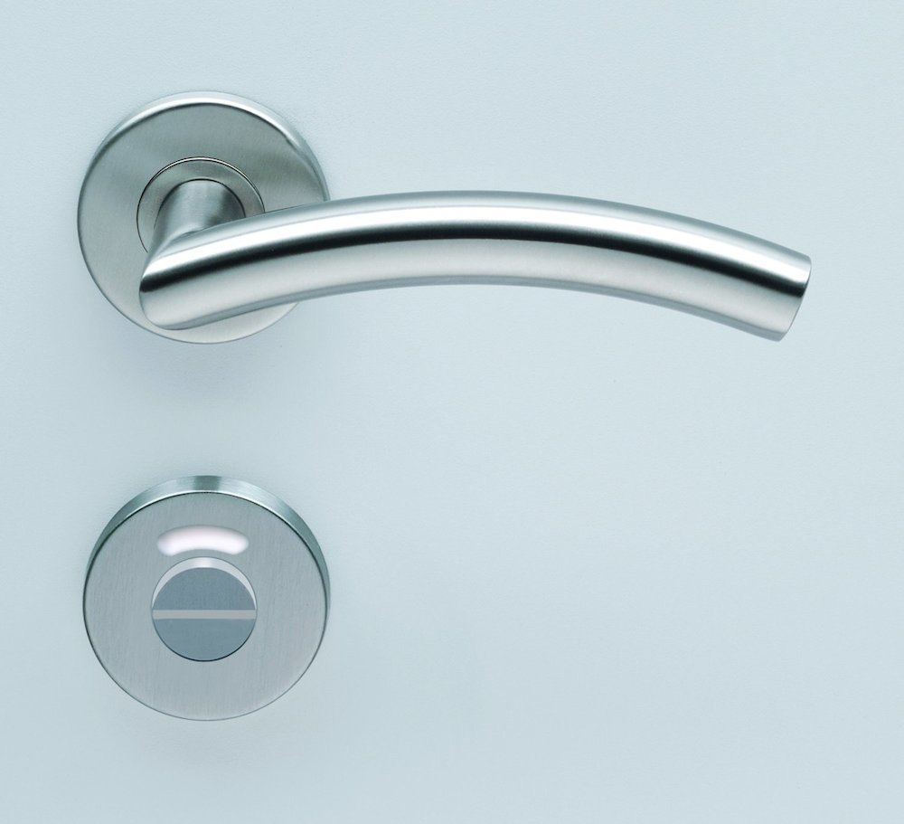 HELO Drückergarnitur mit Rosetten EST.BZG 31, rund, VK 8, Edelstahl