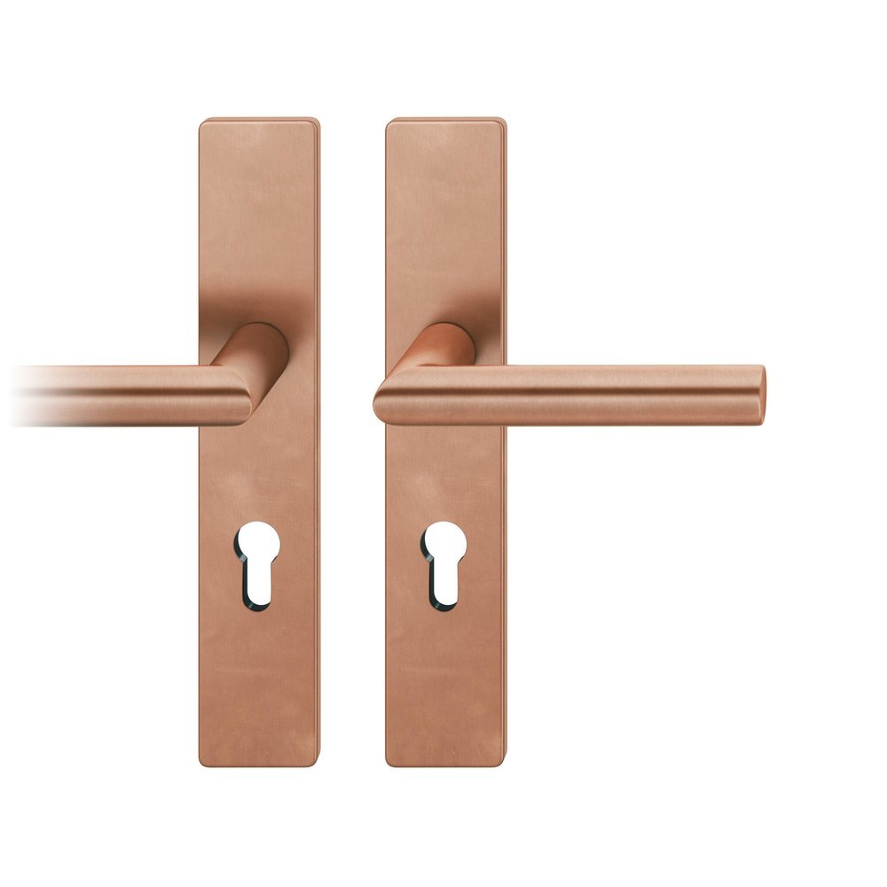 FSB Drückergarnitur mit Langschild 72 1076, eckig, Bronze