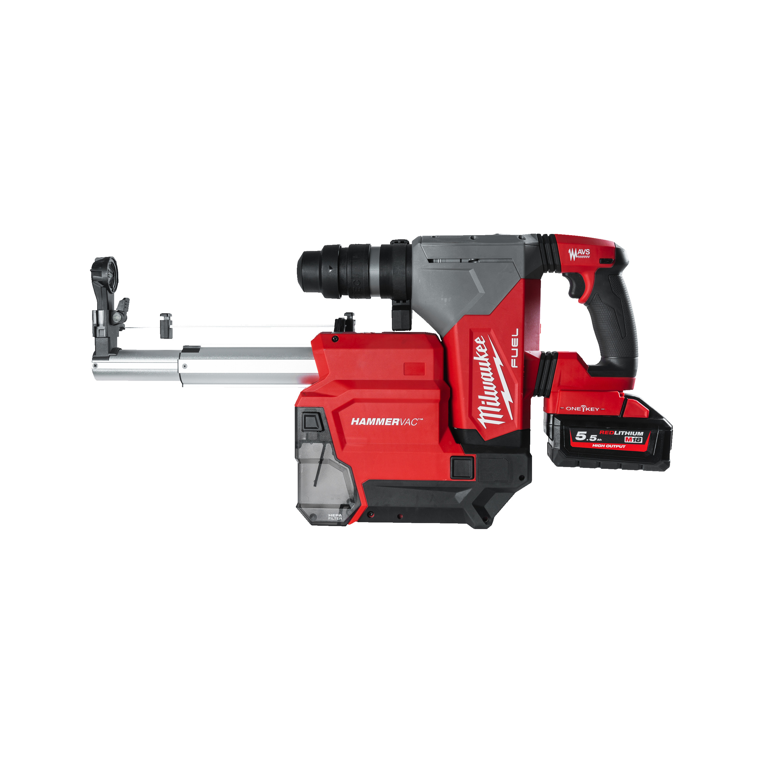 Milwaukee Akku-Kombihammer + Staubabsaugung M18 ONE KEY M18ONEFHPXDEL-552C