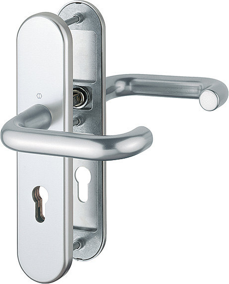 HOPPE FH Schutz-Drückergarnitur Paris mit Langschild FS-138F/3331/3310, Aluminium