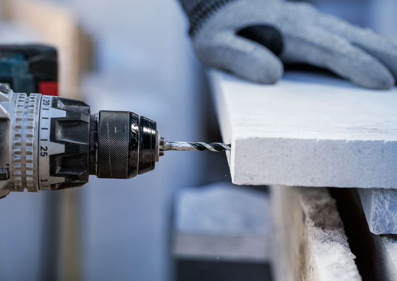 Detailbild, Bohrmaschine, Akkuschrauber, Bohrfutter, Schraubarbeiten, Werkzeug