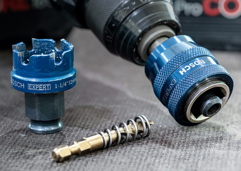 Detailbild, Metallbohrer, Bohrfutter, Blau, Schlagschrauber, Schraubendreher-Bits