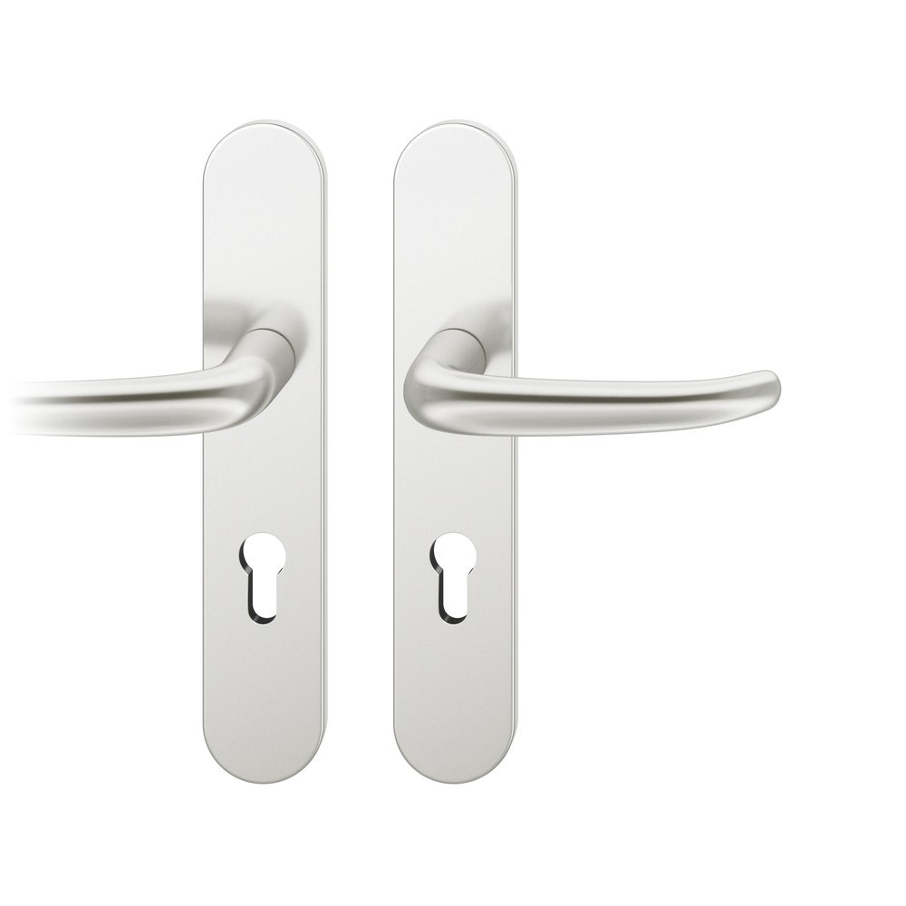 FSB FH Drückergarnitur mit Langschild 76 1023, oval, AGL3, Aluminium