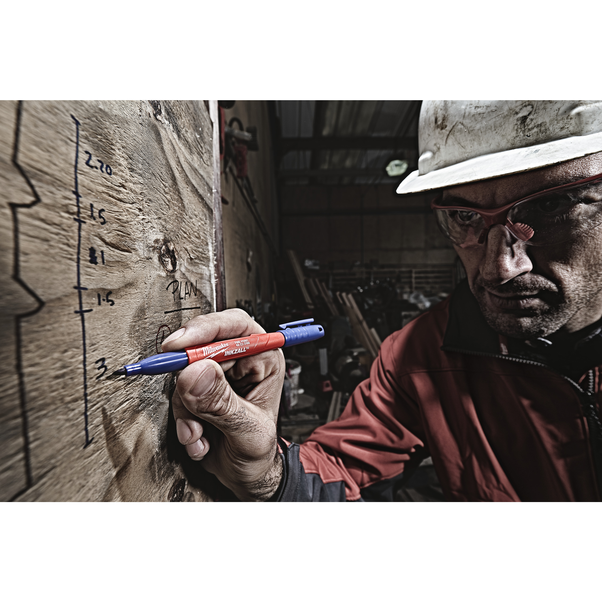 Milwaukee Permanentmarker-Set feine Spitze; schwarz, rot, blau, grün INKZALL Permanentmarker Set 4-teilig