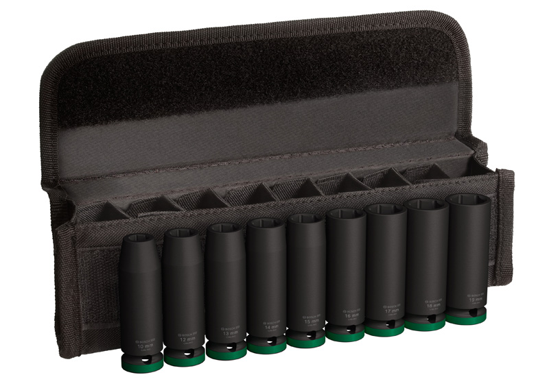 Bosch PRO Impact Socket Set, 1/2", tief, 9‑tlg.