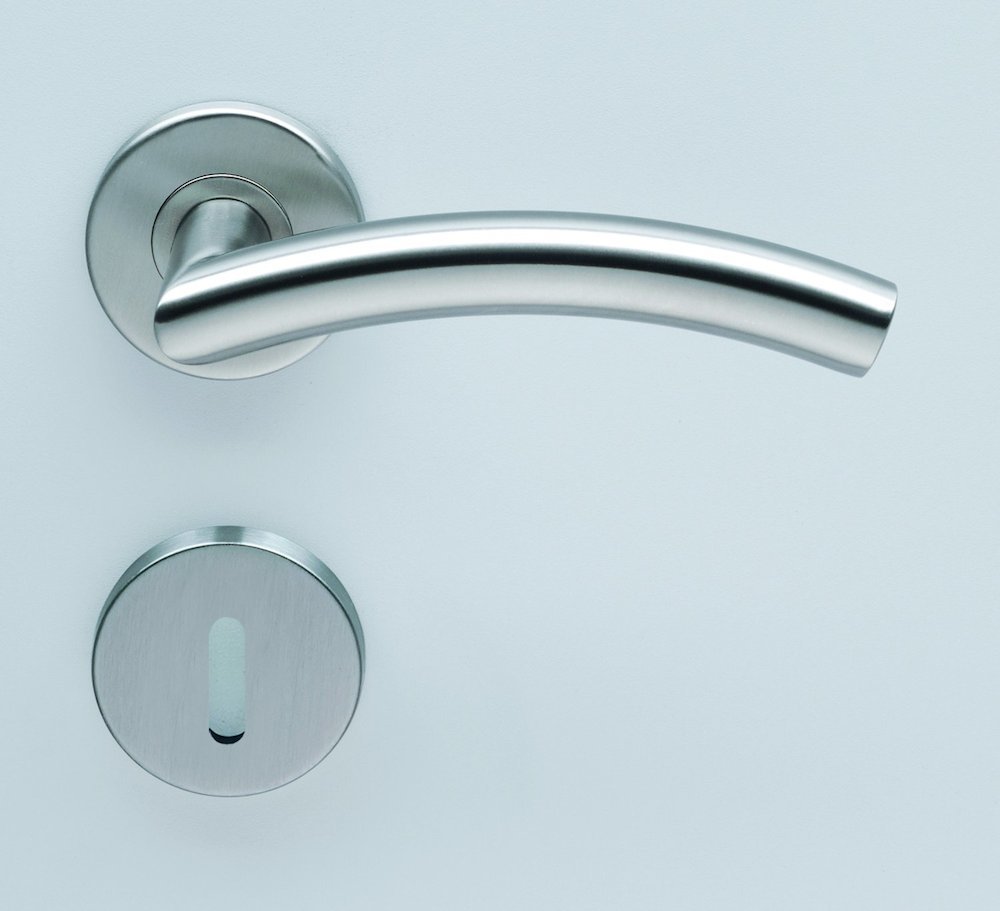 HELO Drückergarnitur mit Rosetten EST.ZG 31, rund, VK 8, Edelstahl