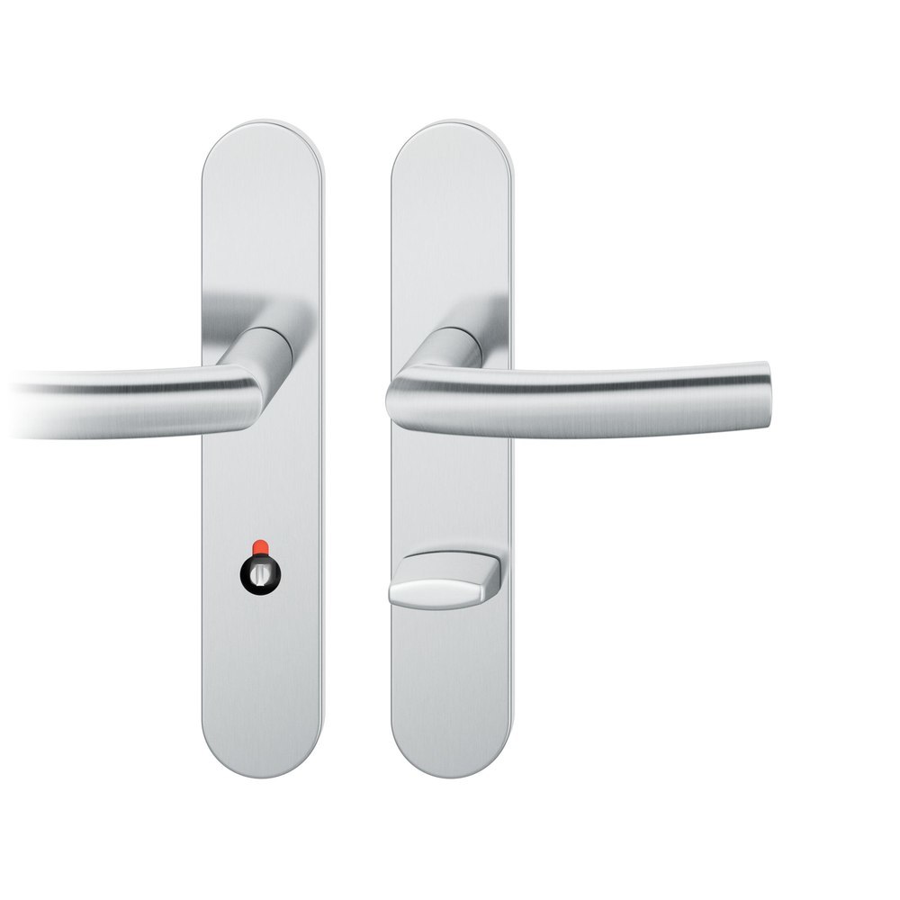 FSB Drückergarnitur mit Langschild 72 1107, oval, AGL3, Edelstahl