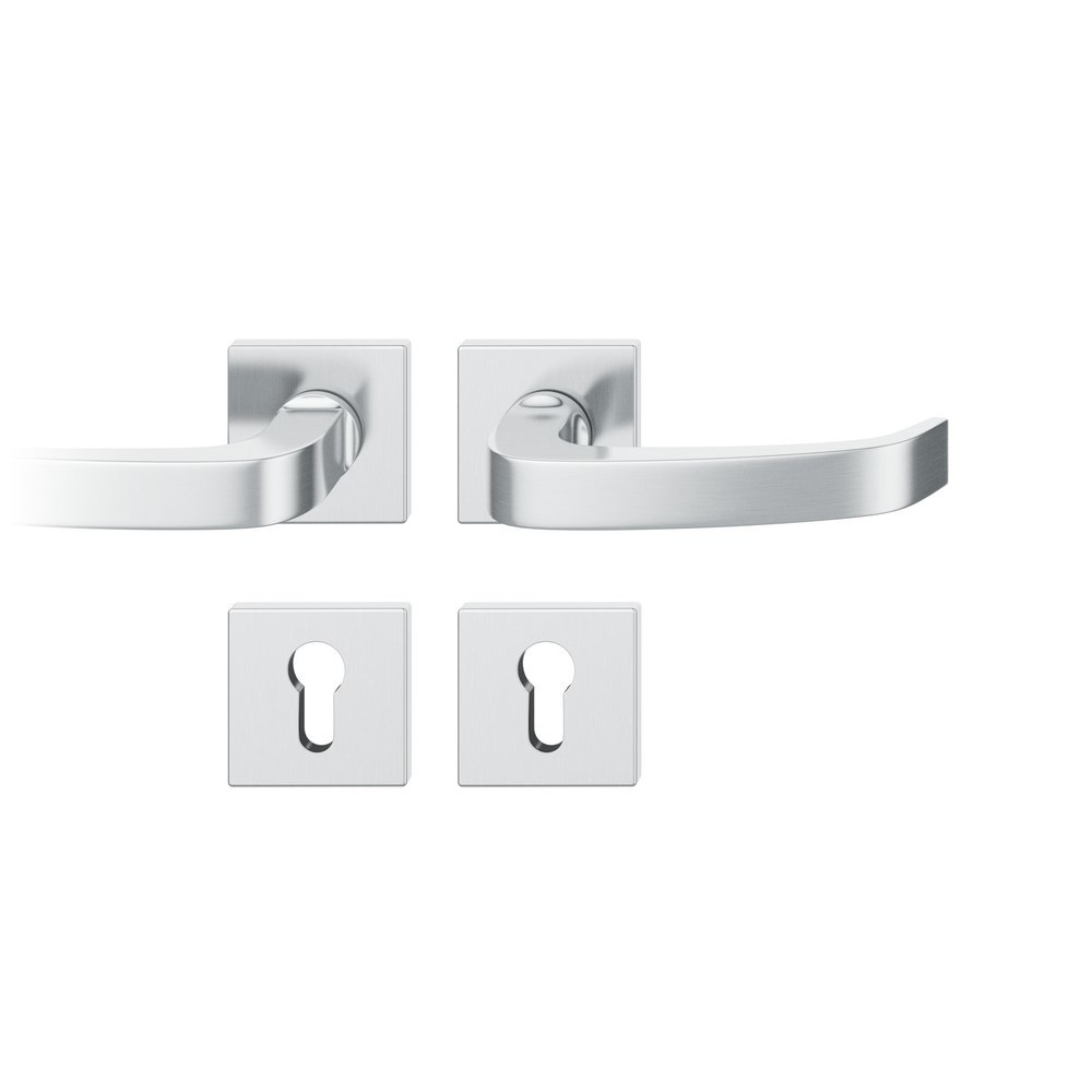 FSB FH Drückergarnitur mit Rosetten 79 1164, eckig, mit Nocken, VK 9, AGL3, Edelstahl