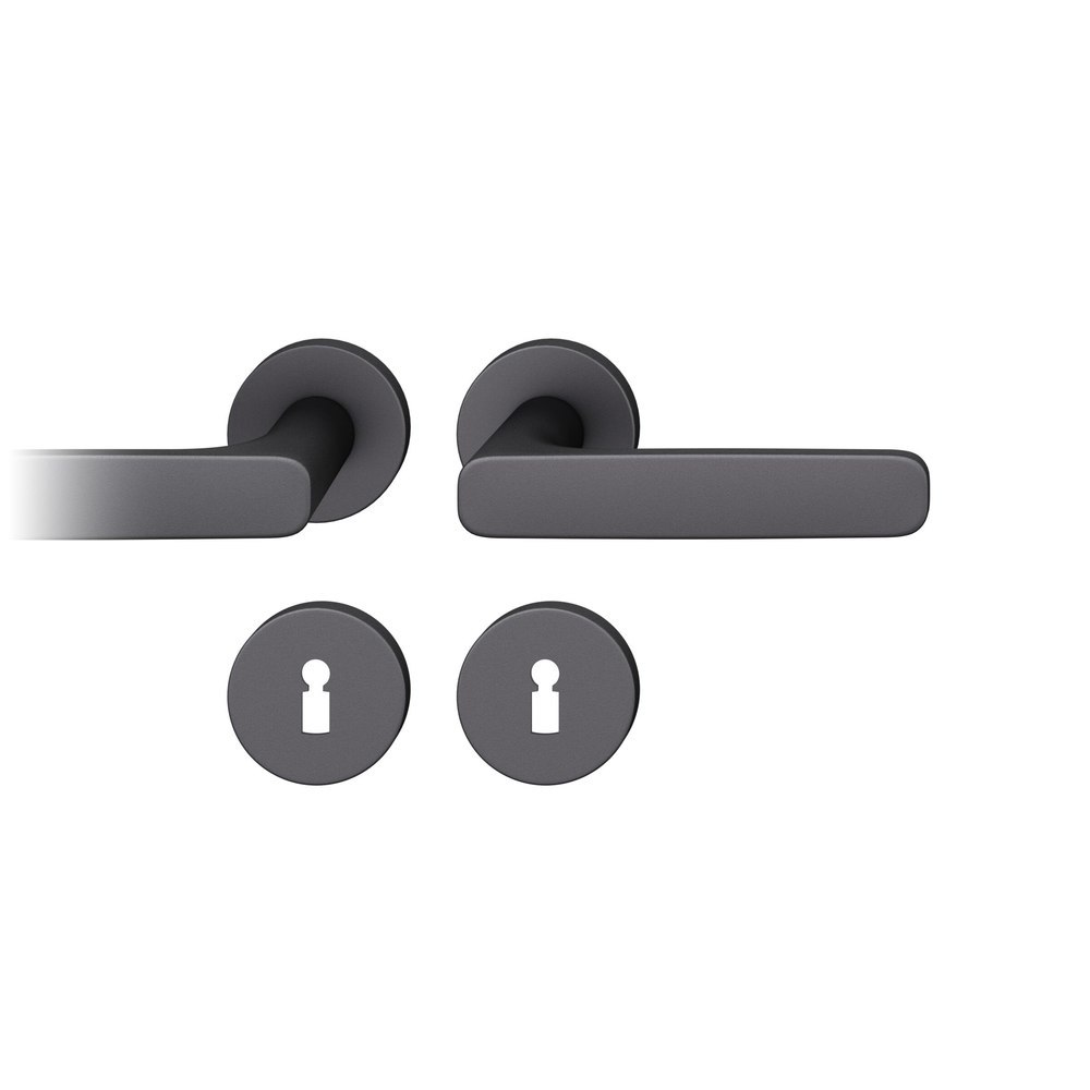 FSB Drückergarnitur mit Rosetten 12 1289, ASL, rund, VK 8,5 mm, mit Nocken, Aluminium