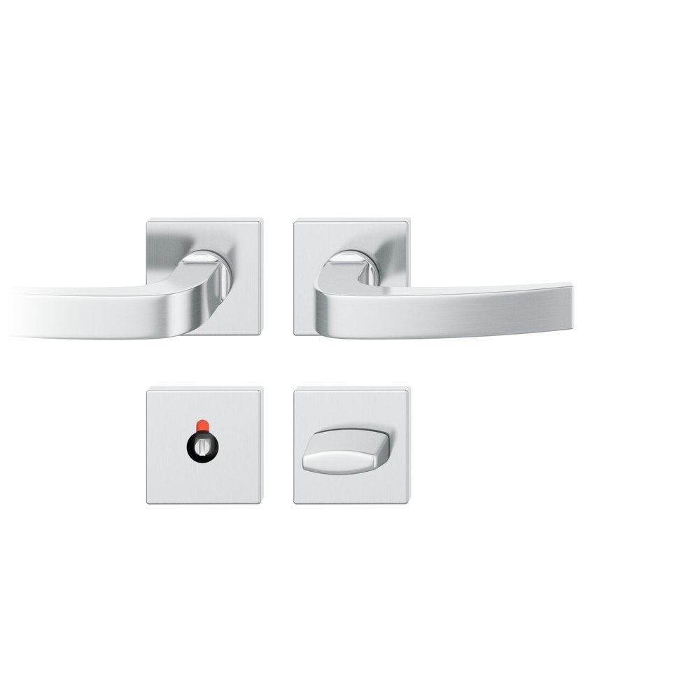 FSB Drückergarnitur mit Rosetten 72 1163, eckig, mit Nocken, VK 8, AGL3, Edelstahl