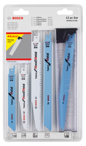 Bosch 12-tlg. Säbelsägeblatt-Set Demolition