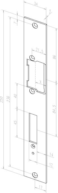 Flachschließblech effeff für Türöffner 851, Edelstahl