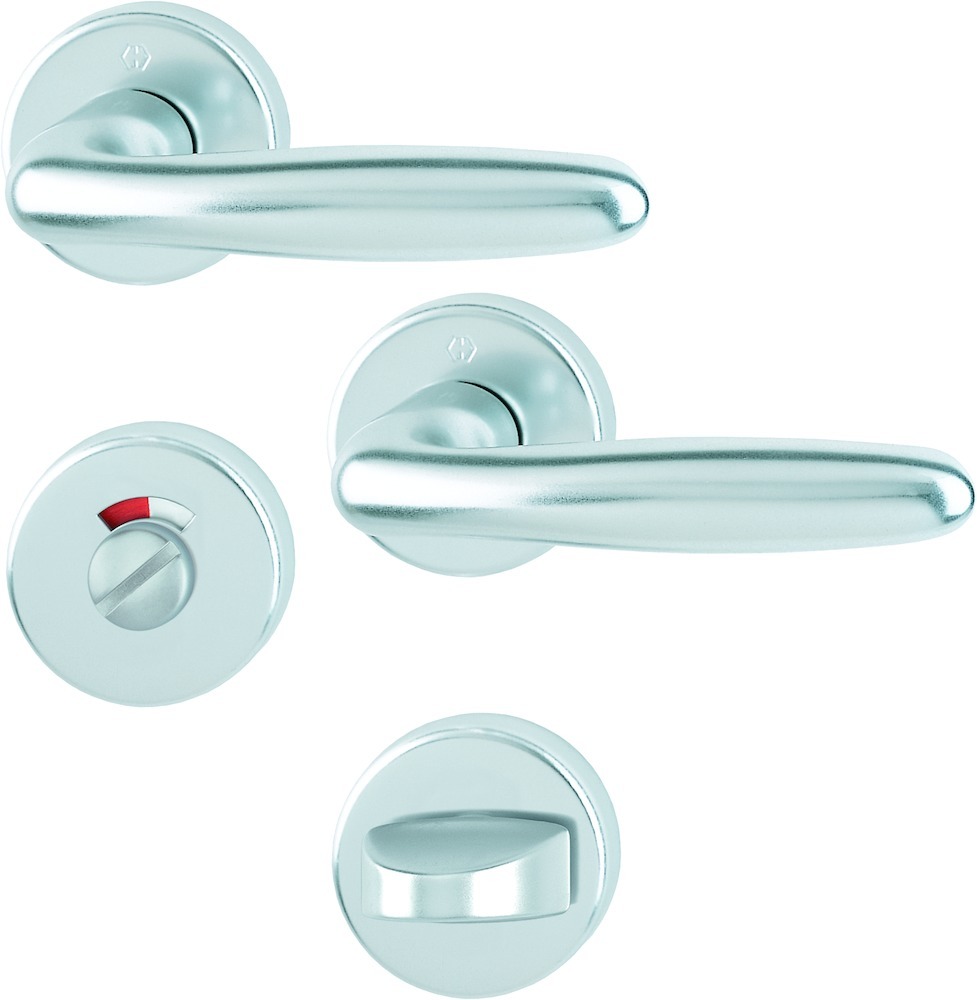 HOPPE Drückergarnitur mit Rosetten Verona 1510/42KB/42KBS, Aluminium