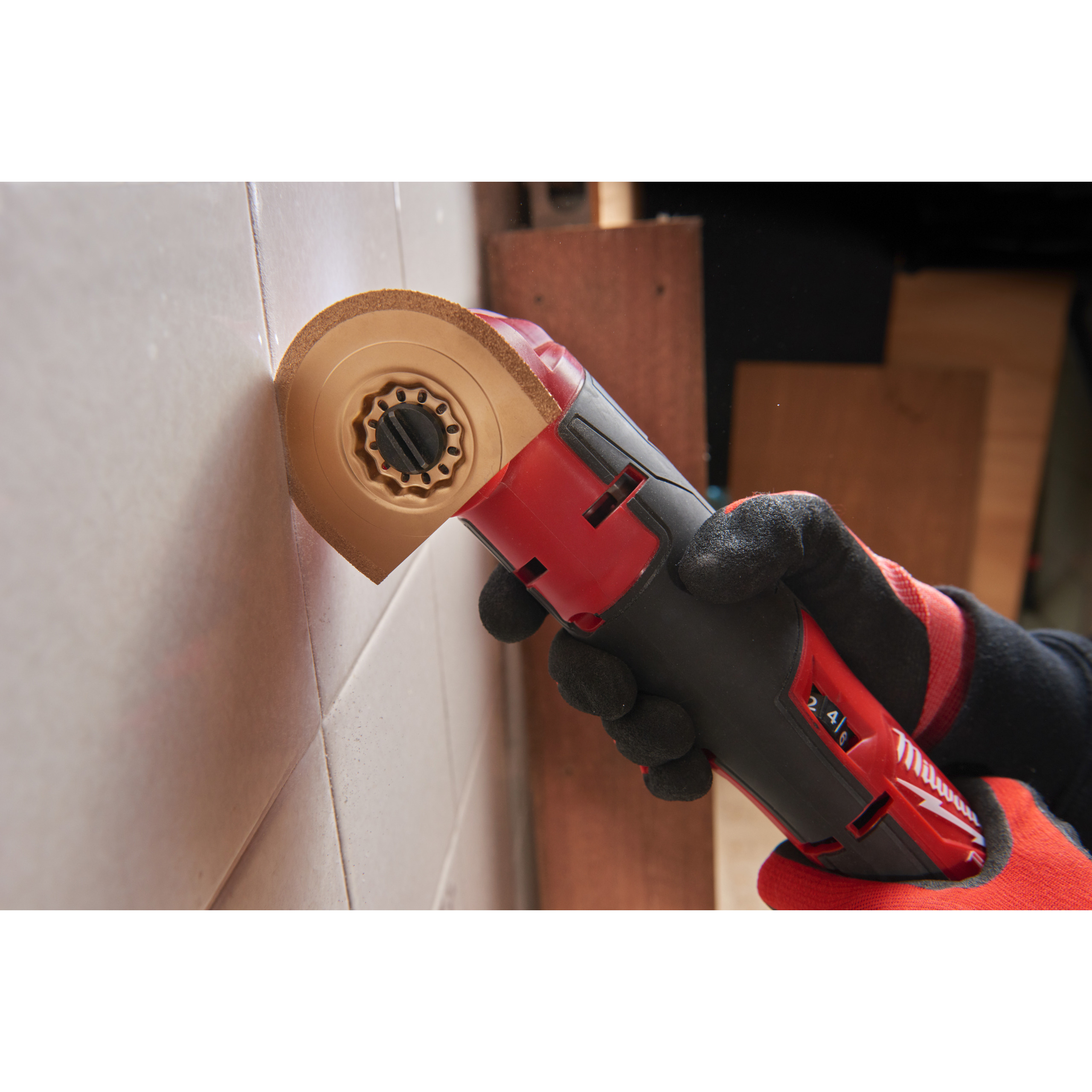 Milwaukee Sägeblatt 90 x 25 2,2 mm Multitool Starlock Diamant bestückt zum Entfernen von Fugen