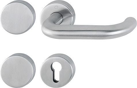 HOPPE FH Standflügelgarnitur Paris mit Rosetten FS-E138/42H/42HS, Edelstahl